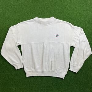 Vintage 90s Miami Dolphins Embroidered Mock Neck Knit White Sweater Sz XL